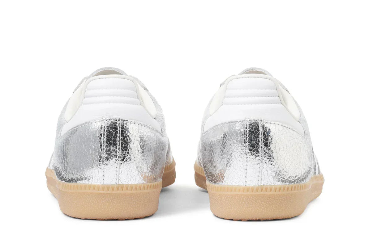 Adidas Samba OG Silver Metallic Cracked Leather Prateado