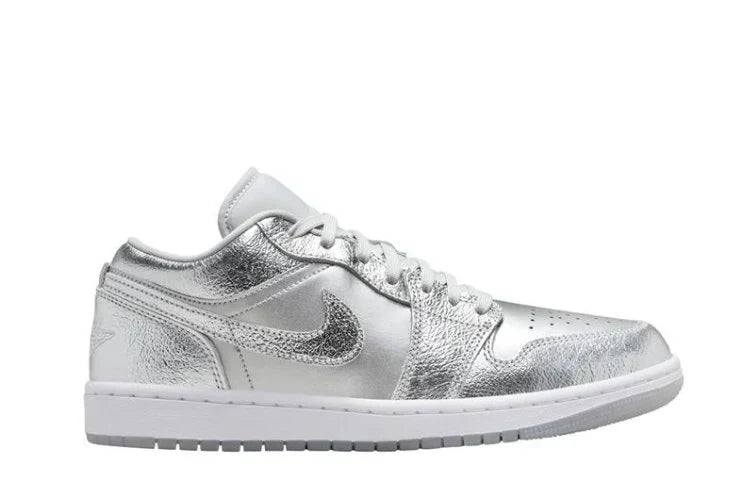 Air Jordan 1 Low SE Silver Metallic Cinza