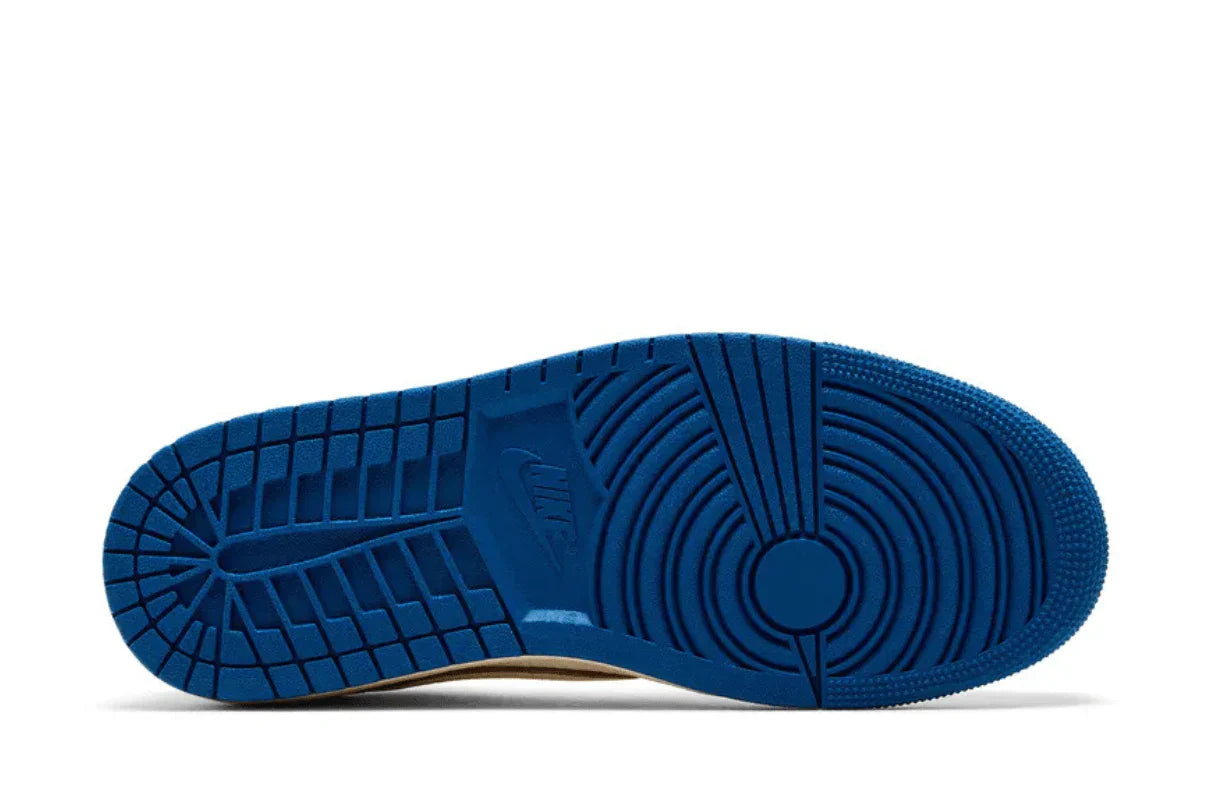 Air Jordan 1 x Travis Scott Retro Low OG SP Nike Sail Military Blue Couro